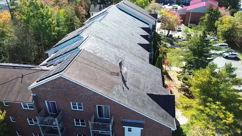 Commercial roof aerial view